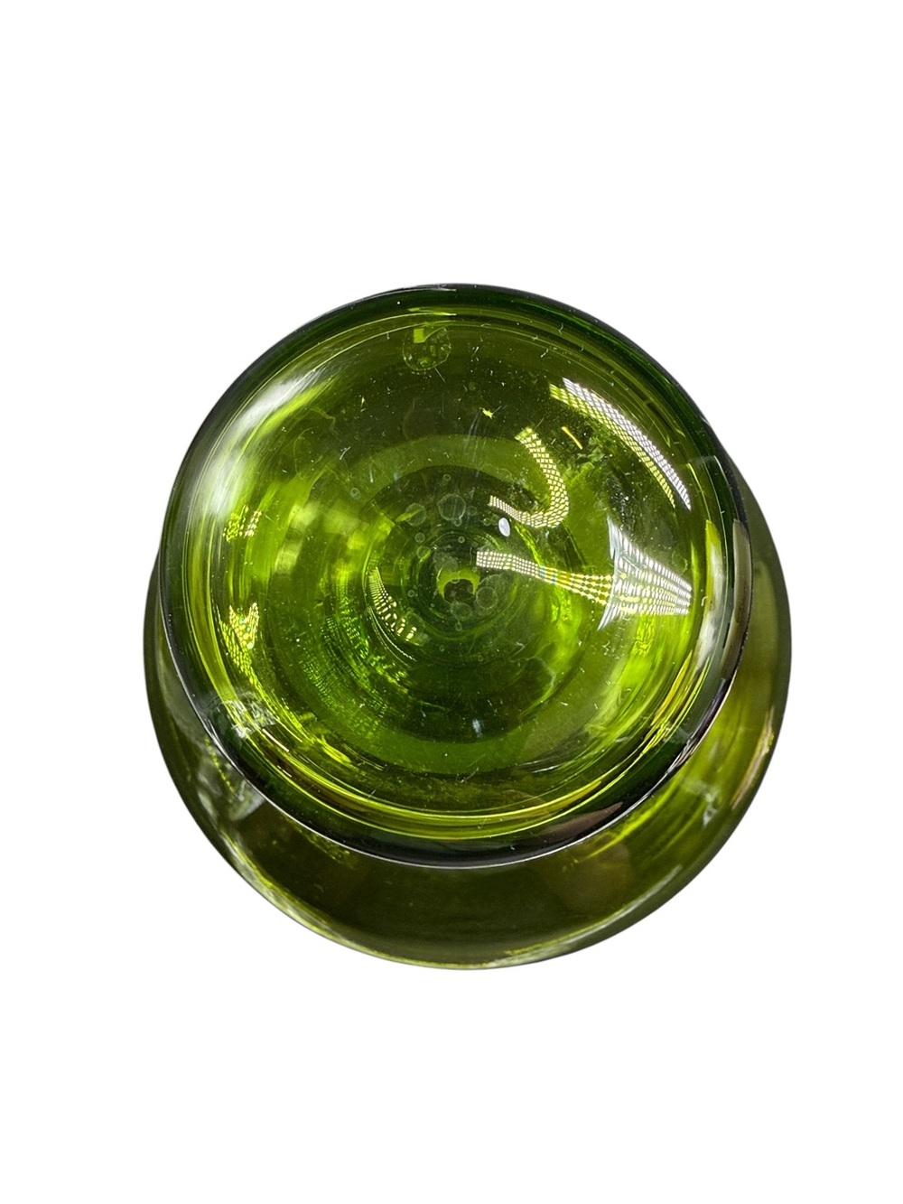 Vintage Olive Green Art Glass Decanter With Ground Glass Stopper MCM - Picture 4 of 11